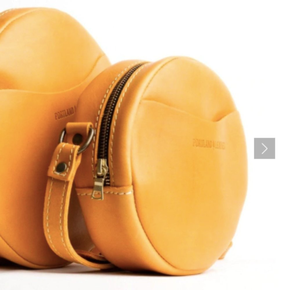 Almost Perfect Sunflower Round Portland Leather Bag